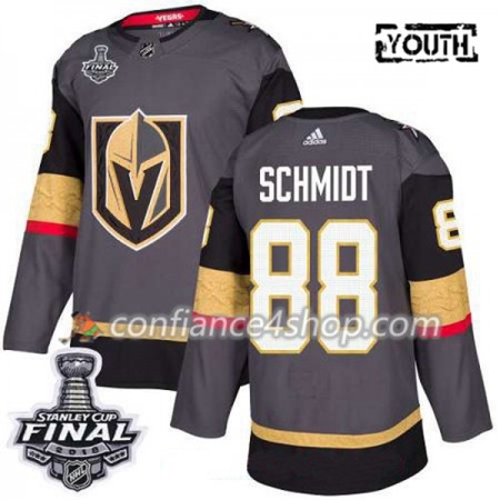 Adidas Maillot de Hockey Vegas Golden Knights Nate Schmidt 88 Gris 2018 Stanley Cup Final Patch Authentic - Enfant